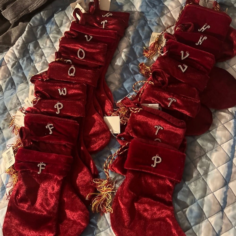 Elegant Red Velvet Christmas Stockings